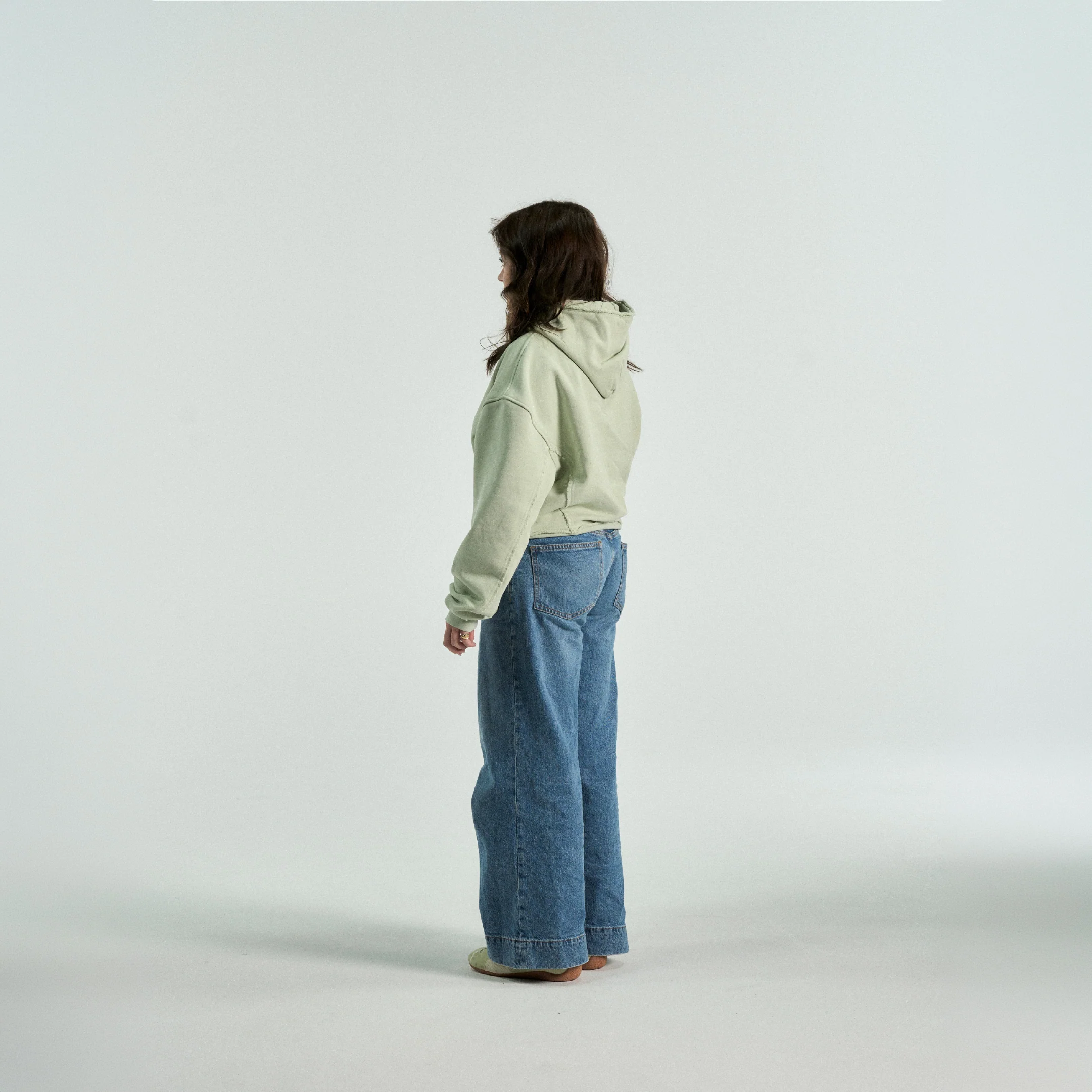 Quadrant Core Cropped Hoodie - Sage - Image 4